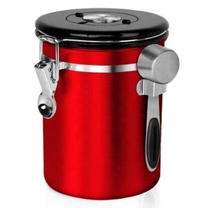 Boîte à café hermétique durable en acier inoxydable avec cuillère pour stocker les grains de café et la poudre alimentaire - Product Image 1