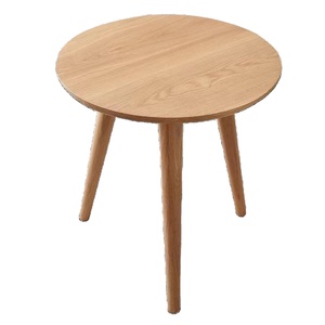 بيع بالجملة طاولة قهوة مستديرة حديثة من شاوهوا مع أثاث بسيط أرجل خشبية صلبة طاولة مستديرة صغيرة بحافة - Product Image 1