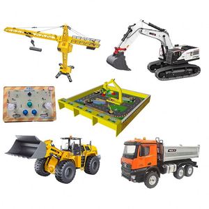 Jouets d'excavation pour enfants : Ensemble de véhicules d'ingénierie (Excavatrices, Chargeuses, Camions-bennes, Grues à tour) - Product Image 1