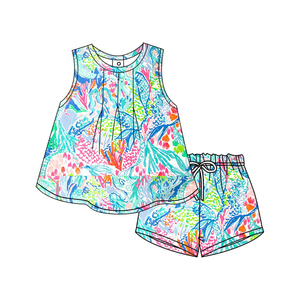 Preorder estate fiori floreali bebè senza maniche Shorts abiti nuovo Design gemelli abbinamenti all'ingrosso bebè Set <span class=keywords><strong>2</strong></span> pezzi - Product Image 5
