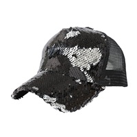 Casquette de baseball respirante en maille à sequins, ornée de perles scintillantes, protection solaire, ventilée, pour l'extérieur, décontractée, vente en gros
