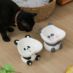 Bol surélevé en céramique en forme d'animal mignon pour chat, protection du cou, gamelle anti-renversement pour animaux de compagnie - Product Image 4