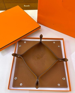 Hot Selling Leather Foldable Valet <b>Tray</b> Square Jewelry Desk Organizer Travel <b>Storage</b> <b>Tray</b> for Home Office - Product Image 2