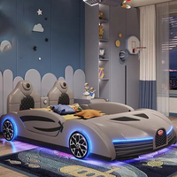 Wholesale High Quality Wooden Full Size Bedroom Furniture Children Race Car Bed With Music for Boy Kids Beds