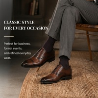 Chaussures Oxford H002-1 Balmore marron foncé pour homme, à lacets, formelles, pour le bureau, les mariages et les occasions professionnelles.