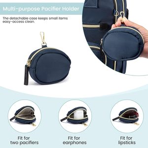 Free Sample Manufacturer Custom High Quality Vegan Faux PU Leather Outdoor Travel Nappy Mother Mommy Baby Diaper Bag Backpack - Product Image 5