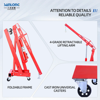 ROHO Palan hydraulique pliable robuste de 2 tonnes, grue mobile d'atelier, support professionnel pour moteur de voiture pour garage et atelier