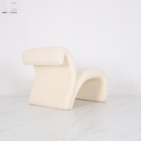 Minimalistischer Königlicher Retro Weißer Bouclé Einzelsessel Moderner Sherpa Akzent-Sessel Loungesessel für Hotel und Salon