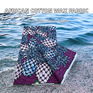 Tissu imprimé africain en coton 100% lavé, twill, Ankara Capulana pour doublure de sacs, chemises - Design nigérian - Product Image 2