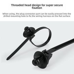 Colliers de serrage pour câbles automobiles en nylon 66 SS304, à fixation par poussée, à extrémité à clip, profilés en forme de <span class=keywords><strong>sapin</strong></span> - Product Image 3