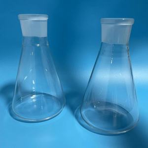 Tùy chỉnh phòng thí nghiệm thủy tinh đáy phẳng thạch anh hình nón Flask hình nón Flask với ngưng tụ Ống - Product Image 2