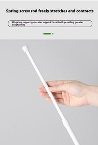 Tringle à rideau moderne en métal réglable, à <span class=keywords><strong>ressort</strong></span>, robuste, pour salle <span class=keywords><strong>de</strong></span> bain, <span class=keywords><strong>barre</strong></span> <span class=keywords><strong>de</strong></span> <span class=keywords><strong>douche</strong></span>, <span class=keywords><strong>extensible</strong></span>, télescopique, rail, porte-serviettes - Product Image 6