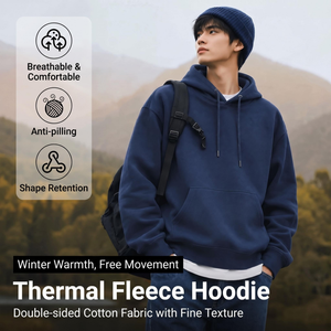 400G hooded cashmere <b>hoodie</b>, loose top <b>for</b> men and <b>women</b>, new autumn and winter style, laid-back and versatile, long-sleeved pul - Product Image 1