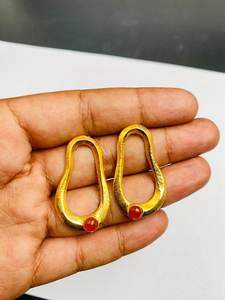 Boucles d'oreilles Huggie en argent sterling 925 Cornaline plaquée or avec bijoux élégants Haff Micron pour anniversaire ou cadeau spécial - Product Image 5