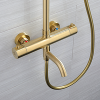 Ensemble de robinets de douche thermostatiques en acier inoxydable 304 brossé de haute qualité à 3 fonctions pour salle de bain
