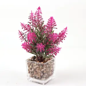 Artificial Lavender Flowers With Potted Plant For Home Office Garden Decor