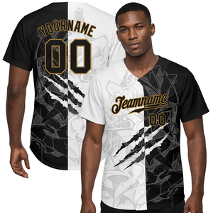 Vente Flash : Maillot de Baseball Personnalisé en Polyester 100% à Manches Raglan / Maillot Décontracté à Boutons, Tricoté, Séchage Rapide et Respirant pour l'Été - Product Image 1