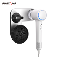 Sèche-cheveux ionique haute vitesse Binwang personnalisé, silencieux, pour hôtel, extérieur, avec contrôle thermique intelligent, faible bruit 56 dB, fixation murale, buse magnétique