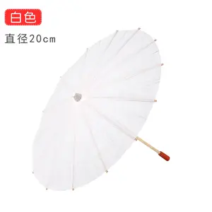 Logo ile toptan çin ucuz beyaz düğün kağıt plaj şemsiyesi