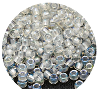 Perles Miyuki Rocailles rondes 8/0, 3 mm, en verre soufflé cristal, 21 couleurs, effet argent illusion, certifiées par un tiers, paquet de 10g