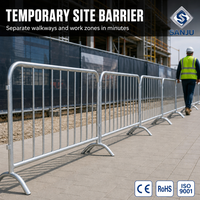 Panneau de clôture temporaire en acier galvanisé anti-escalade pour chantier, barrière de contrôle des foules portable à haute sécurité pour périmètre