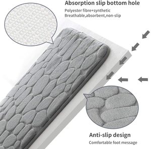 Tappetino da <span class=keywords><strong>Bagno</strong></span> in Memory Foam Effetto Ciottoli, Asciugatura Rapida, Assorbente, <span class=keywords><strong>Antiscivolo</strong></span>, Stile Sutera - Product Image 3