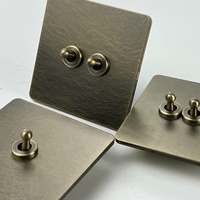 Prise encastrée de type 86 pour la décoration intérieure de villa, panneau métallique rétro couleur bronze, interrupteur à bascule en laiton britannique, ignifuge