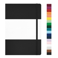 Carnet ligné 5,6x8 pouces, couverture rigide, 160 pages, carnet à lignes pour l'écriture, le travail, l'école, le bureau, journal, cadeau, noir