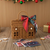 Panier cadeau de Noël en rotin PP disponible pour l'emballage, panier portable pour enfants, panier de rangement pour la maison, accessoires de décoration de festival