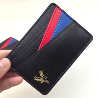 Dompet Kartu Kredit Kulit PU Hitam Tipis Ringan Kustom dengan Banyak Kompartemen untuk Penggunaan Sehari-hari