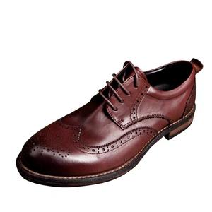 Chaussures pour hommes en cuir Oxford rétro de luxe, style anglais, antidérapantes, vintage, pour mariage, affaires, confortables, augmentant la taille, automne - Product Image 2