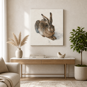 Reproducción famosa de Albrecht Dürer, Cuadro de Conejo, 40*50cm, Decoración para el Hogar, Arte de Pared en Lienzo - Product Image 4