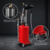 Sistema Neumático de Gestión de Fluidos de 80L con Tanque de Vidrio Templado para Extracción de Aceites Corrosivos, Equipo para Talleres Industriales