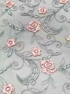 2024 중국 도매 핑크 꽃 수 놓은 레이스 얇은 명주 그물 레이스 트림 여성 브래지어 - Product Image 5