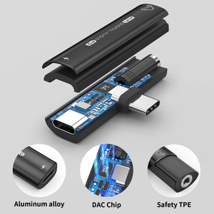 <span class=keywords><strong>Adaptador</strong></span> de Auriculares 2 en 1 <span class=keywords><strong>USB</strong></span> Tipo-C a C/3.5mm, Conversor de <span class=keywords><strong>Audio</strong></span> DAC, Decodificador Digital de 32bit/384khz, Carga Rápida PD27w, 2026 - Product Image 5