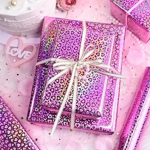 Girly Romantic Metallic Pink Rainbow Holographic Heart Wrapping <b>Paper</b> Laser <b>Paper</b> <b>Packaging</b> <b>Paper</b> For Gift Wrapping - Product Image 4
