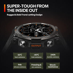 Montre connectée étanche IP68 avec écran TFT, chargement magnétique, bracelet en caoutchouc, appels vocaux et suivi cardiaque pour Vibe 7 - Product Image 2