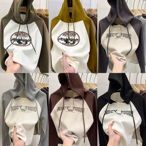 Felpa da <span class=keywords><strong>Donna</strong></span> con Cappuccio Stampata all'Ingrosso, Tinta Unita da Palestra, Super Dalian alla Moda - Product Image 3