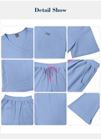 Nouvelle Collection : Tenues Médicales pour Infirmières - Ensembles Blouse et Pantalon Évasé en Polyester, Rayonne et Spandex à Col en V - Vente en Gros Usine