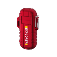 Nouveau briquet de camping étanche extérieur électronique USB chargeant Double arc lampe de poche Mini briquets