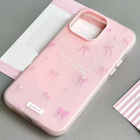 Coque de téléphone portable en PP style 2-en-1 avec impression de lettres anglaises et nœud papillon pour iPhone 7 8 X Xr 11 12 13 14 15 16 17 18 Pro Max