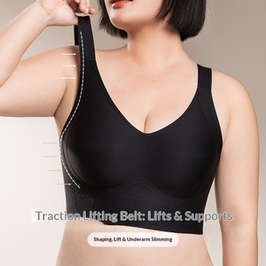 บราไร้โครงแบบเต็มคัพ คอวี สำหรับสาวอวบ ไซส์ใหญ่พิเศษ 4XL 5XL ยกกระชับหน้าอก บราสำหรับเล่นกีฬา โยคะ ชุดชั้นในสตรี - Product Image 3