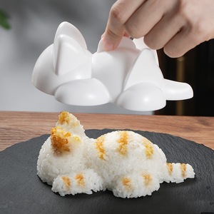 Moule à boulettes de riz en forme de chat mignon, en PP de qualité alimentaire, pour bébé, outil de bento DIY pour enfants, blanc - Product Image 1