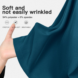 Unisex quá khổ phù hợp với chà đồng phục thiết lập polyester chống nhăn căng V cổ Top & đàn hồi eo quần thẳng - Product Image 2