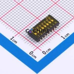 HX 1.27-8PBJ TPPT DIP Switch SMD-16P,6x11.74mm Switch Flat Toggle, Groove Type Single Pole Single Throw 8 J-Lead - Product Image 1