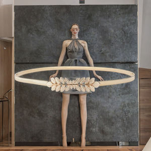 Cinturón Elástico Extensible con Hebilla de Aleación de Metal con Diseño de Hojas para Mujer, con Cadena de Metal - Product Image 3