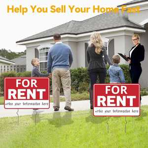 UV Resistant Waterproof Yard Sign <b>Custom</b> Design Double Sided with H-Stake for Outdoor Real Estate Rent Lease Lawn Signage - Product Image 5
