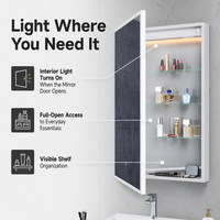 Kabinet rias kamar mandi layar sentuh cerdas LED kualitas tinggi kabinet obat Hotel terpasang di dinding cermin led