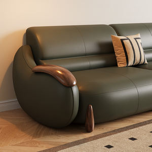 हॉट-सेलिंग लक्जरी चीनी शैली ठोस लकड़ी फ्रेम एक-बैठे सोफे बिस्तर लिविंग रूम या चमड़े के साथ होटल के लिए विस्तार योग्य - Product Image 2