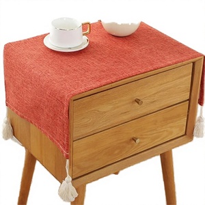 Bedside <b>Tablecloth</b> Non-Dustproof Washable Linen Cotton <b>Red</b> Furniture Decoration Modern All Seasons Rectangle Nightstand Cover - Product Image 3